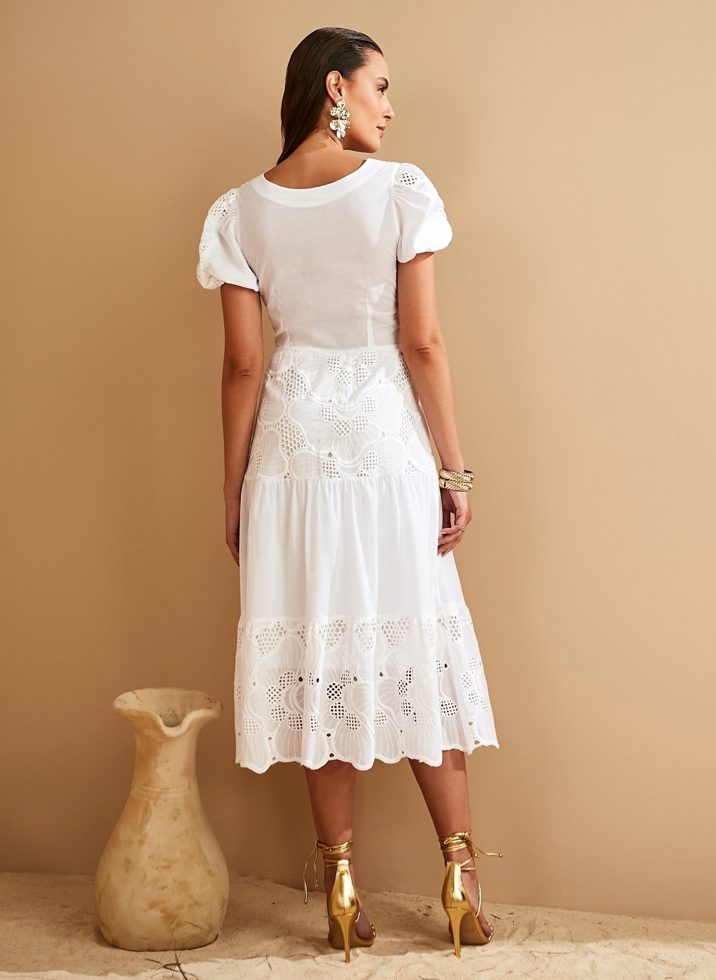 VESTIDO NA COR OFF-WHITE CAMILA - JANY PIM