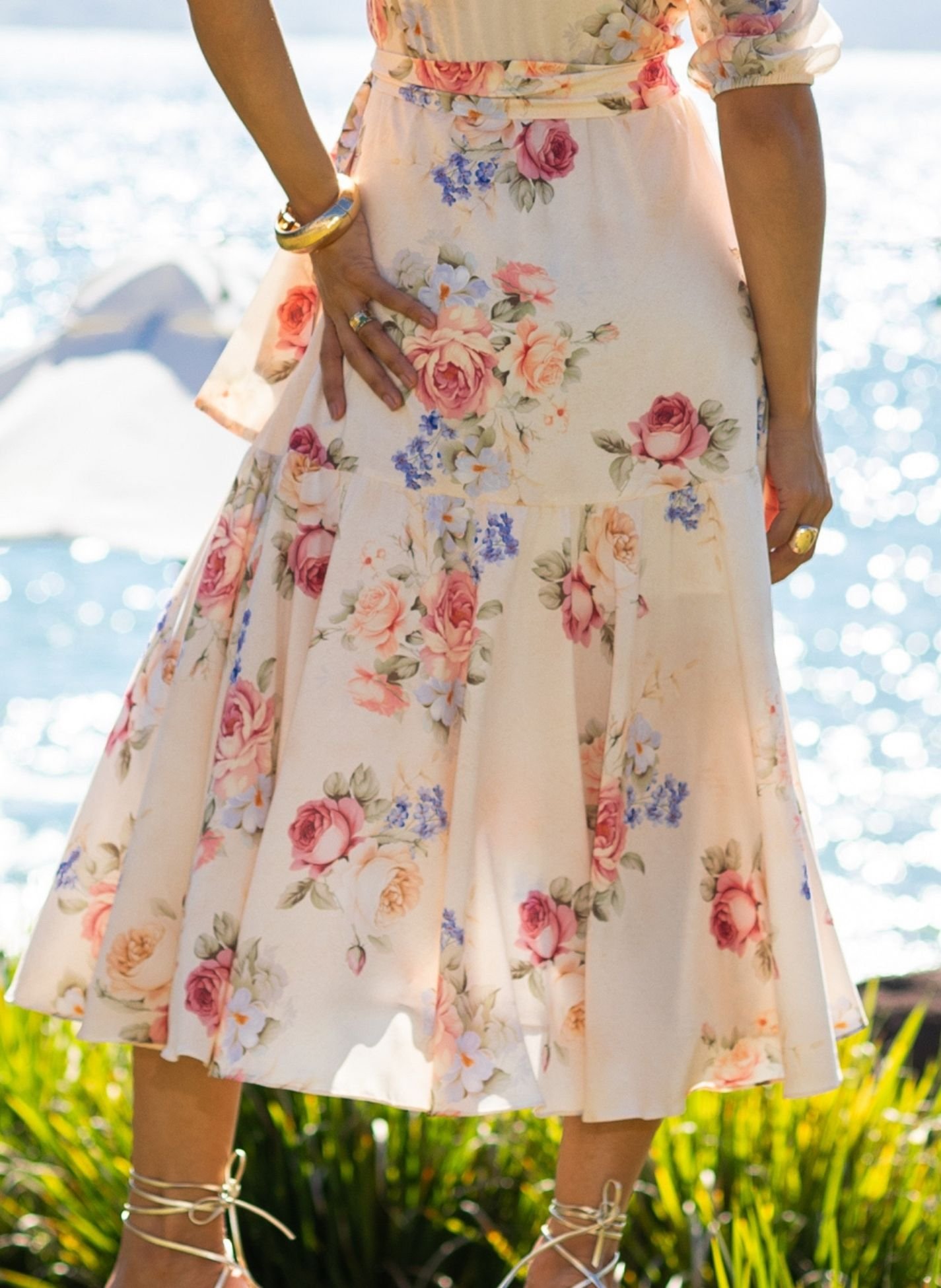 ぷー341✨アディアム Plumeria Knit Dress ひざ丈 VESTIDO FLORAL GABY - JANY PIM