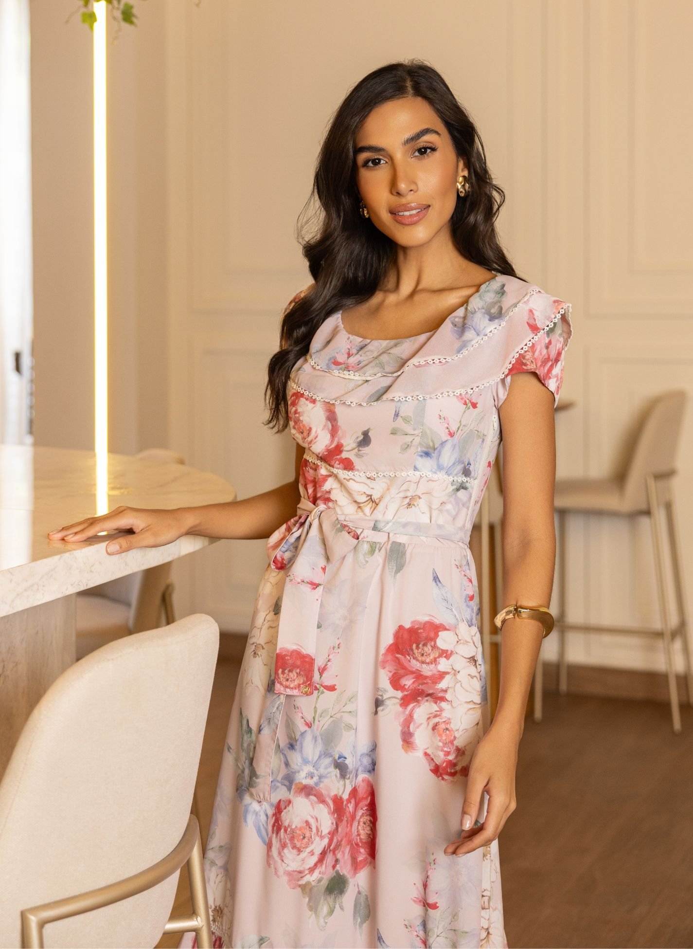 VESTIDO MIDI FLORAL INGRID - JANY PIM